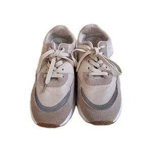 Rachel Zoe Sophie Beige/Taupe Retro Mesh Lace Up Cushion Sneakers Size 6.5